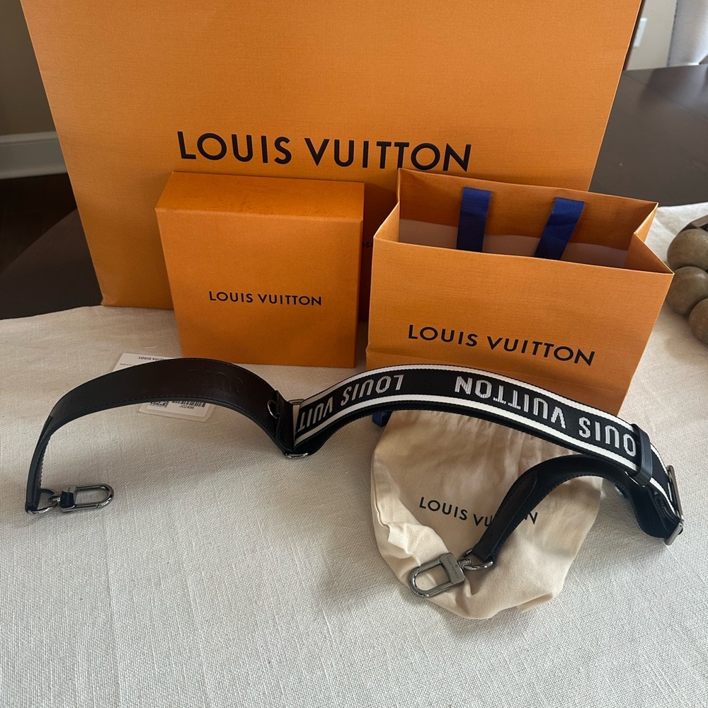 Louis Vuitton Sporty Bandouliere Strap Black White LV Excellent